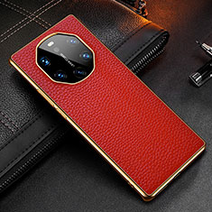 Funda Lujo Cuero Carcasa DL2 para Huawei Mate 40 RS Rojo