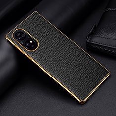 Funda Lujo Cuero Carcasa DL2 para Huawei P50 Negro