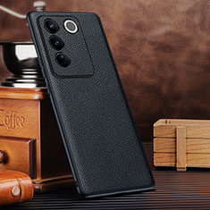 Funda Lujo Cuero Carcasa DL2 para Vivo V27 5G Negro