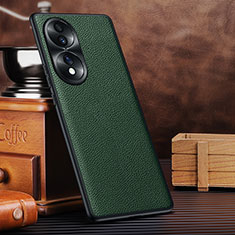 Funda Lujo Cuero Carcasa DL3 para Huawei Honor 70 5G Verde