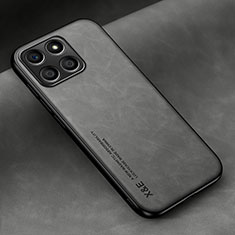 Funda Lujo Cuero Carcasa DY1 para Huawei Honor X6 5G Gris