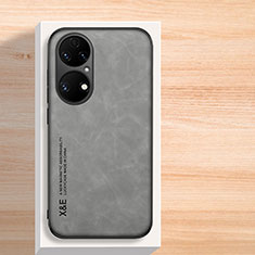 Funda Lujo Cuero Carcasa DY1 para Huawei P50 Gris