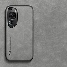 Funda Lujo Cuero Carcasa DY1 para Huawei P60 Art Gris