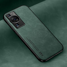 Funda Lujo Cuero Carcasa DY1 para Huawei P60 Pro Verde