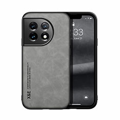 Funda Lujo Cuero Carcasa DY1 para OnePlus 11 5G Gris