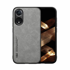 Funda Lujo Cuero Carcasa DY1 para Oppo A78 4G Gris