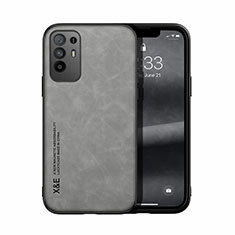 Funda Lujo Cuero Carcasa DY1 para Oppo A95 5G Gris