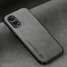 Funda Lujo Cuero Carcasa DY1 para Oppo F23 5G Gris