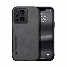 Funda Lujo Cuero Carcasa DY1 para Oppo Find X3 Pro 5G Negro