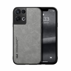 Funda Lujo Cuero Carcasa DY1 para Oppo Reno9 Pro 5G Gris