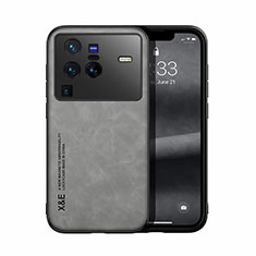 Funda Lujo Cuero Carcasa DY1 para Vivo X80 Pro 5G Gris