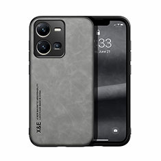 Funda Lujo Cuero Carcasa DY1 para Vivo Y35 4G Gris