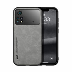 Funda Lujo Cuero Carcasa DY1 para Xiaomi Poco M4 Pro 4G Gris