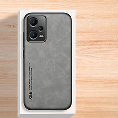 Funda Lujo Cuero Carcasa DY1 para Xiaomi Redmi Note 12 5G Gris