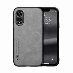 Funda Lujo Cuero Carcasa DY2 para Oppo F23 5G Gris