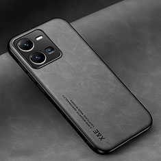 Funda Lujo Cuero Carcasa DY2 para Vivo Y35 4G Gris