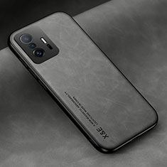 Funda Lujo Cuero Carcasa DY2 para Xiaomi Mi 11T Pro 5G Gris