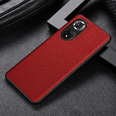 Funda Lujo Cuero Carcasa GS1 para Huawei Honor 50 5G Rojo