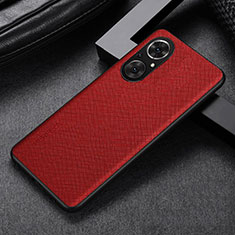 Funda Lujo Cuero Carcasa GS1 para Huawei Honor 50 SE 5G Rojo