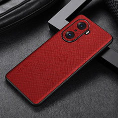 Funda Lujo Cuero Carcasa GS1 para Huawei Honor 60 5G Rojo