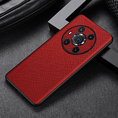 Funda Lujo Cuero Carcasa GS1 para Huawei Honor Magic3 5G Rojo