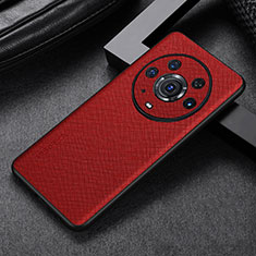 Funda Lujo Cuero Carcasa GS1 para Huawei Honor Magic3 Pro 5G Rojo