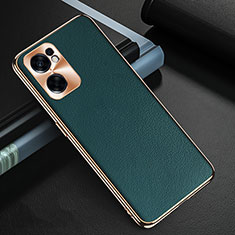 Funda Lujo Cuero Carcasa GS1 para Oppo Reno7 SE 5G Verde