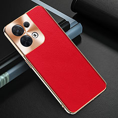 Funda Lujo Cuero Carcasa GS1 para Oppo Reno9 Pro 5G Rojo