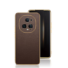 Funda Lujo Cuero Carcasa GS2 para Huawei Honor Magic5 Ultimate 5G Marron