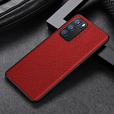 Funda Lujo Cuero Carcasa GS2 para Oppo Reno6 5G Rojo