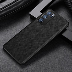 Funda Lujo Cuero Carcasa GS2 para Oppo Reno6 Pro 5G India Negro