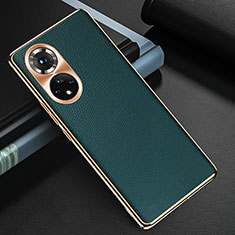 Funda Lujo Cuero Carcasa GS3 para Huawei Honor 50 5G Verde