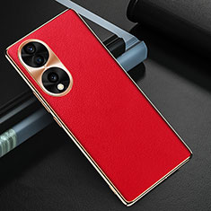 Funda Lujo Cuero Carcasa GS3 para Huawei Honor 70 5G Rojo