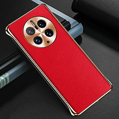 Funda Lujo Cuero Carcasa GS3 para Huawei Mate 50 Pro Rojo