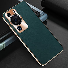 Funda Lujo Cuero Carcasa GS3 para Huawei P60 Verde