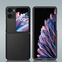 Funda Lujo Cuero Carcasa GS3 para Oppo Find N2 Flip 5G Negro