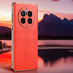 Funda Lujo Cuero Carcasa GS4 para Huawei Mate 50 Pro Naranja