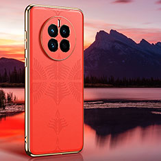 Funda Lujo Cuero Carcasa GS4 para Huawei Mate 50E Naranja