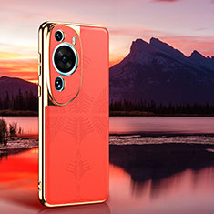 Funda Lujo Cuero Carcasa GS4 para Huawei P60 Art Naranja