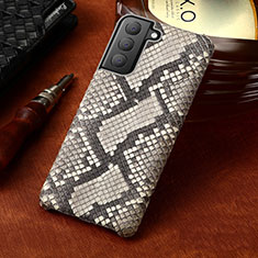 Funda Lujo Cuero Carcasa HP2 para Samsung Galaxy S23 5G Gris