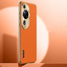 Funda Lujo Cuero Carcasa JB1 para Huawei P60 Art Naranja