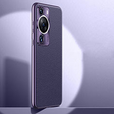 Funda Lujo Cuero Carcasa JB1 para Huawei P60 Morado