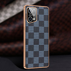 Funda Lujo Cuero Carcasa JB1 para Oppo Find X5 Pro 5G Azul