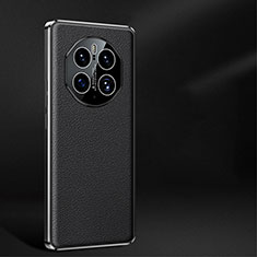 Funda Lujo Cuero Carcasa JB2 para Huawei Mate 50 Pro Negro