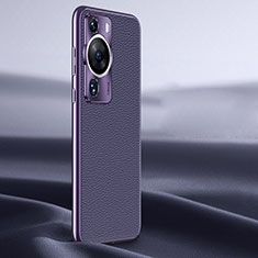 Funda Lujo Cuero Carcasa JB2 para Huawei P60 Pro Morado