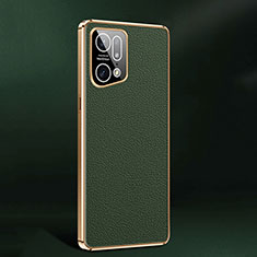 Funda Lujo Cuero Carcasa JB2 para Oppo Find X5 Pro 5G Verde