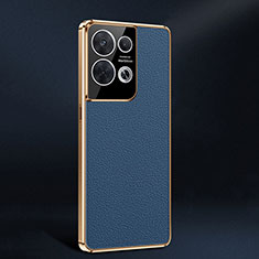 Funda Lujo Cuero Carcasa JB2 para Oppo Reno9 Pro 5G Azul