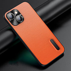 Funda Lujo Cuero Carcasa JB3 para Apple iPhone 15 Plus Naranja