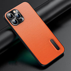 Funda Lujo Cuero Carcasa JB3 para Apple iPhone 15 Pro Naranja