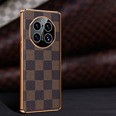 Funda Lujo Cuero Carcasa JB4 para Huawei Mate 50 Pro Marron